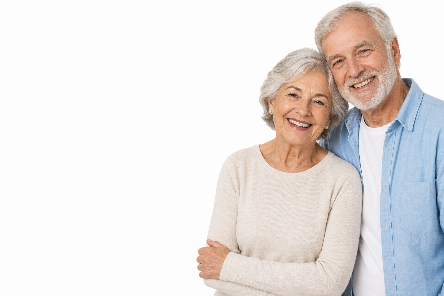 Senior Citizens Anchored on White Background